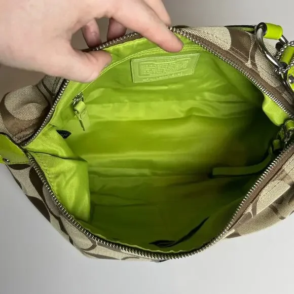 Coach Signature Stripe Khaki and Like Purse - Picture 13 of 13